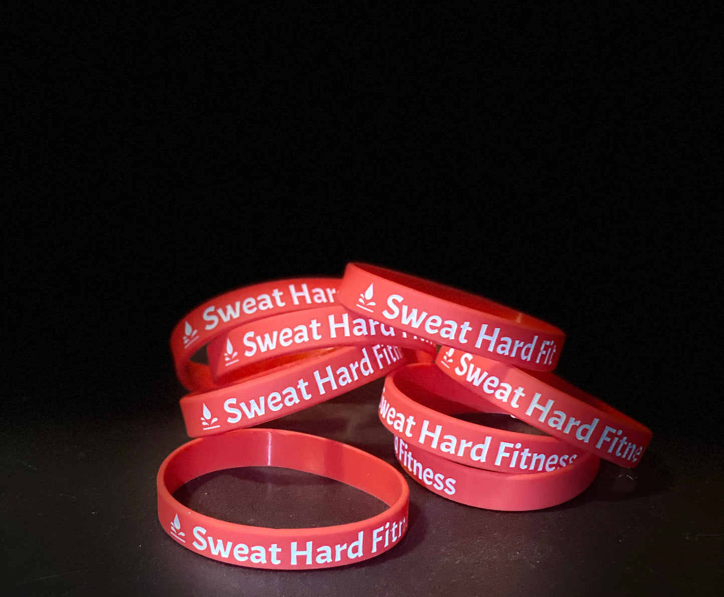 Sweat Hard Fitness Wrist Bands - RED/WHITE