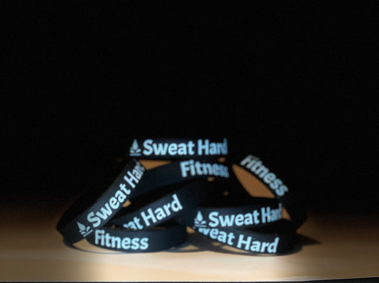 Sweat Hard Fitness Wrist Bands - BLACK/WHITE