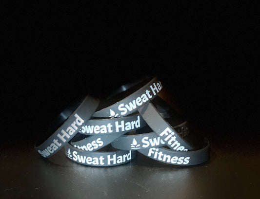 Sweat Hard Fitness Wrist Bands - BLACK/WHITE